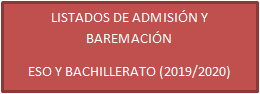 Admisión Bachillerato / ESO